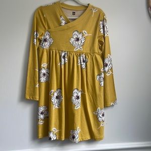NWOT Tea Collection Yellow Dress with White Flowers